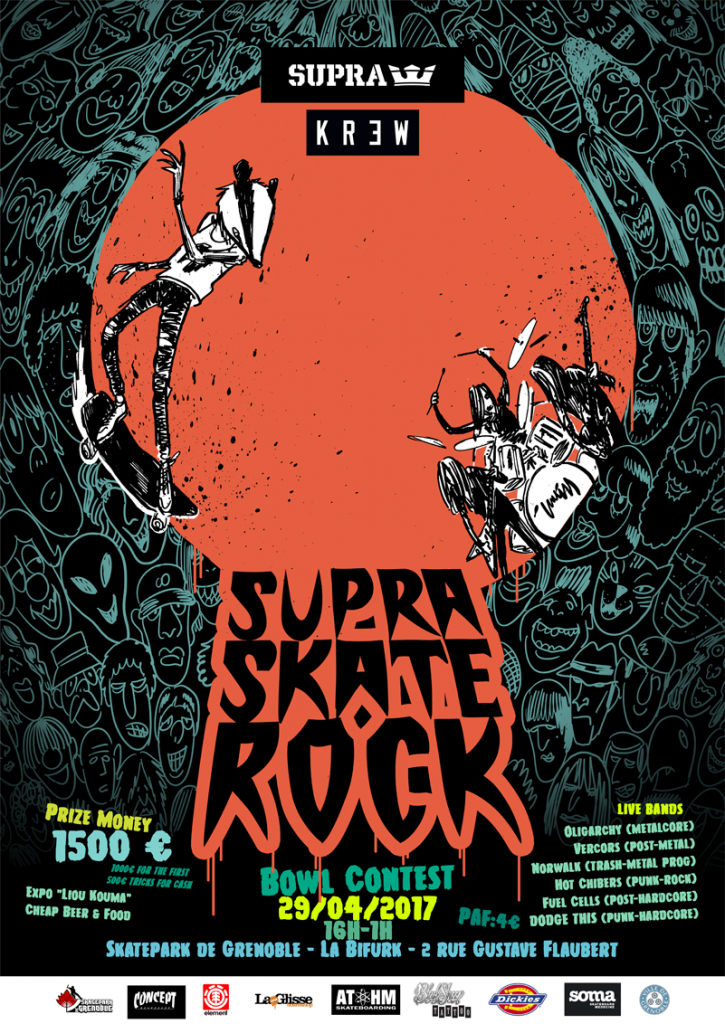 Affiche Supra Skate Rock 2017 skate contest