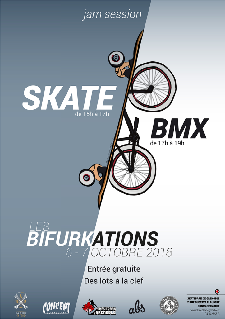 Affiche Les Bifurkations Jam 2018 Skatepark De Grenoble