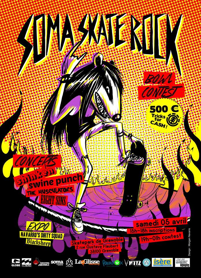 Affiche Soma Skate Rock 2014 Skatepark de Grenoble