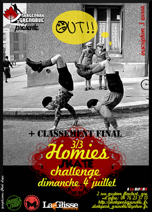 Affiche Homies Skate challenge SKatepark de Grenoble