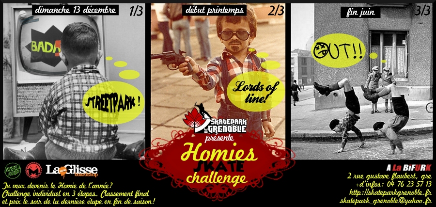 Affiches Homies Skate Challenge Skatepark de Grenoble